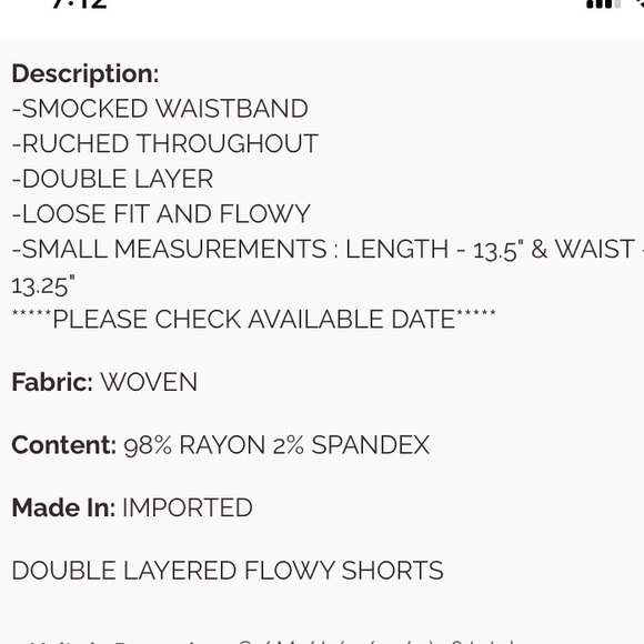 51 EASEL DOUBLE LAYERED FLOWY SHORTS - Picture 3 of 3